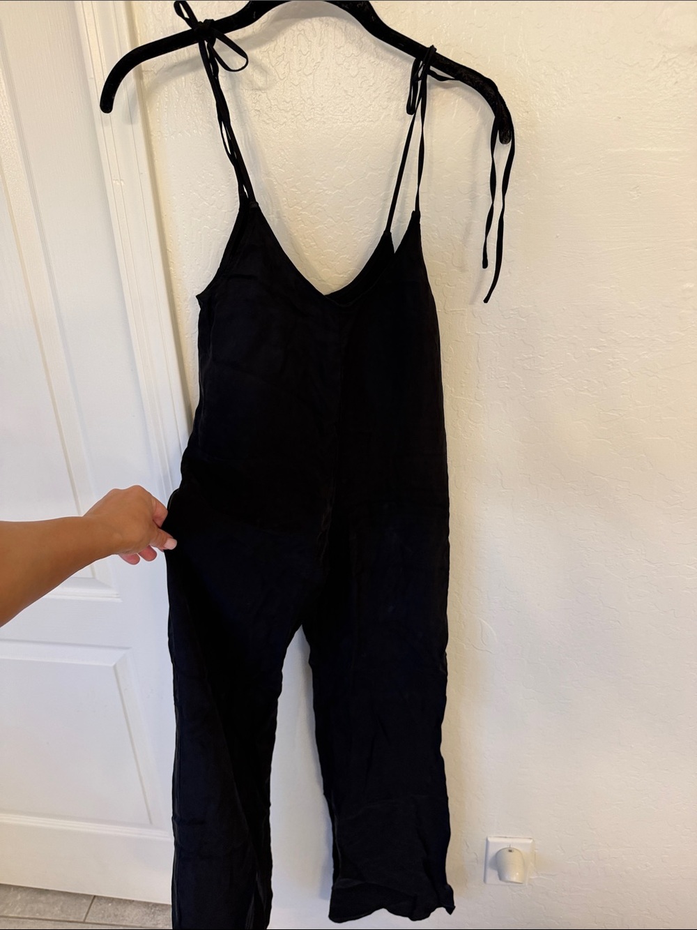 Wild Honey Black Tie-Shoulder Jumpsuit